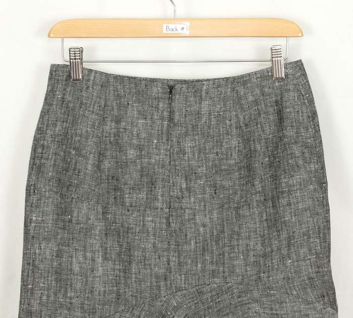 SK-221 กระโปรงแฟชั่น&ทำงาน ทรงย้วย ผ้าลินินญี่ปุ่นเชมเบ้ โทนดำ