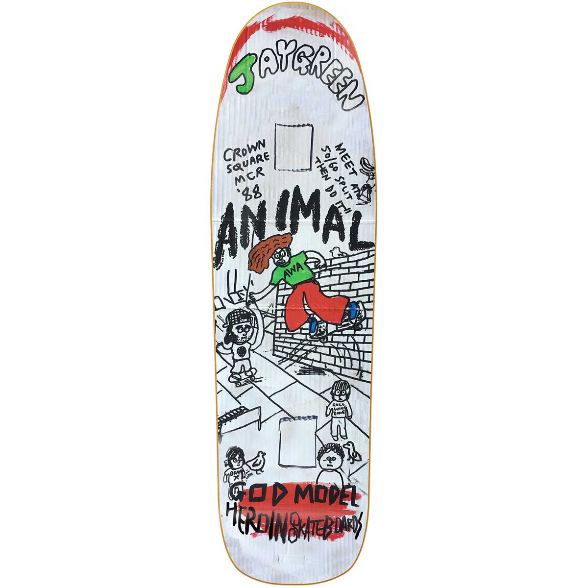 Heroin Jay Green Manchester 1988 Skateboard Deck 8.88
