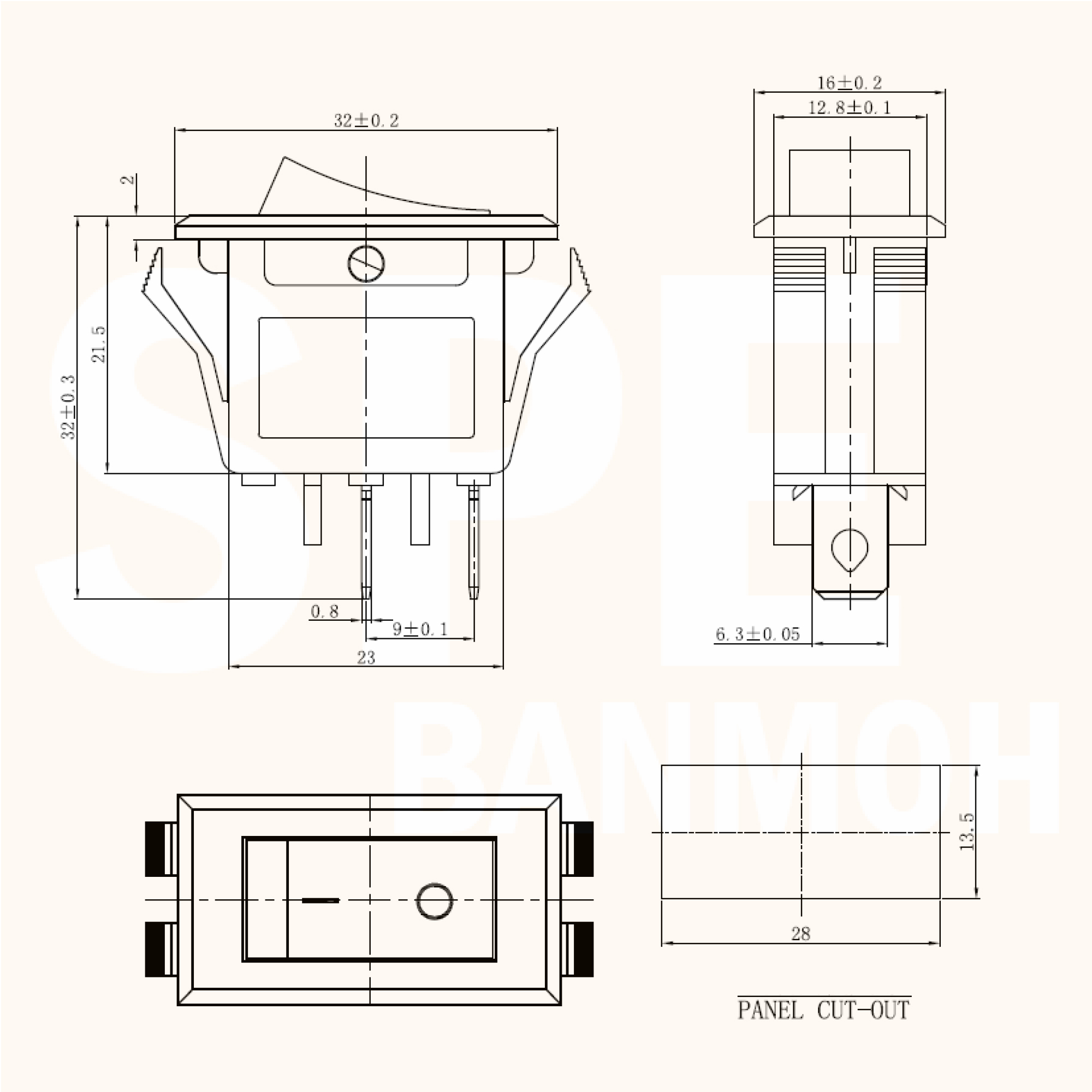 [ 3 ชิ้น ] KCD6-101N สวิทช์กระดก 3ขา รางปลั๊กไฟ สวิทช์รางปลั๊ก สวิทช์ปลั๊กไฟ สวิท กระดก KCD6 3 ขา บาง รางปลั๊ก ON-OFF KCD6 101N มีไฟ 16A 250V สวิทช์ กระดก KCD 3ขา ON OFF เปิด ปิด 3Pin ON OFF สวิทกระดก KCD3 Rocker switch สวิทกระดก สวิทช์เปิดปิด ไฟเต็ม KCD3
