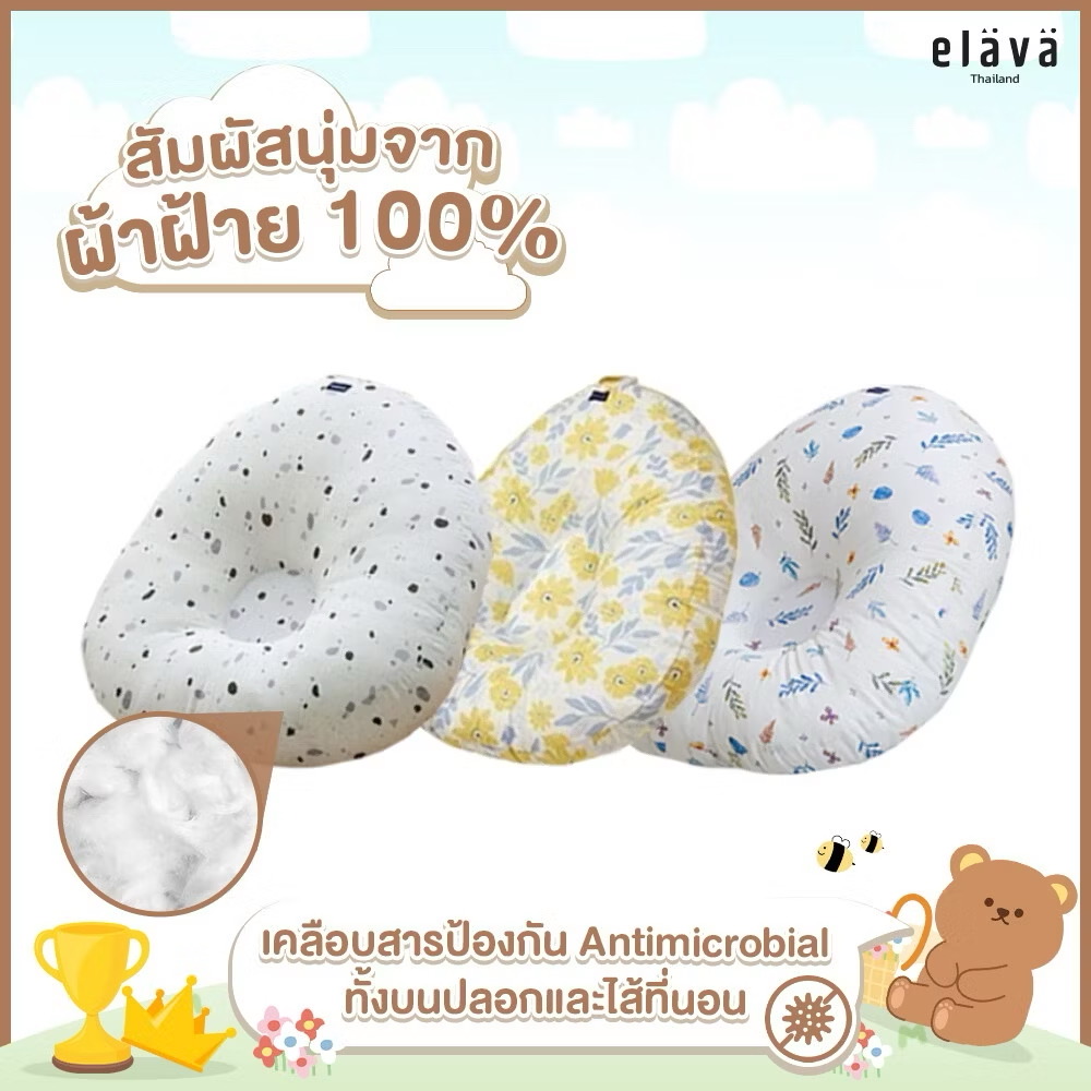 Elava ที่นอนเด็กกันกรดไหลย้อน ที่นอนกันแหวะนม รุ่น Classic-M