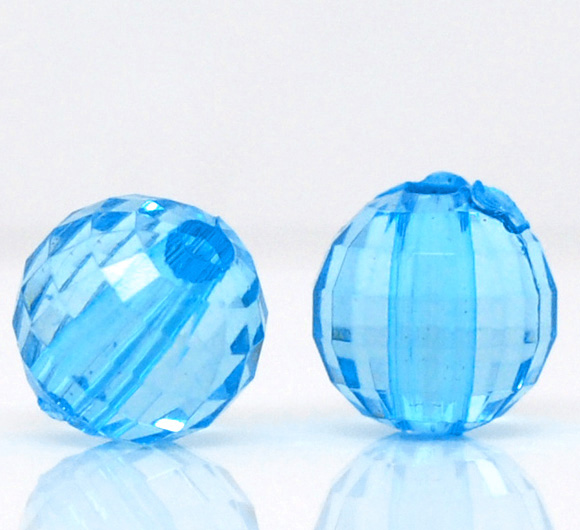 ลูกปัดอะครีลิคกลม คริสตัลสไตล์ ขนาด 8mm แพ็ค 100 เม็ด