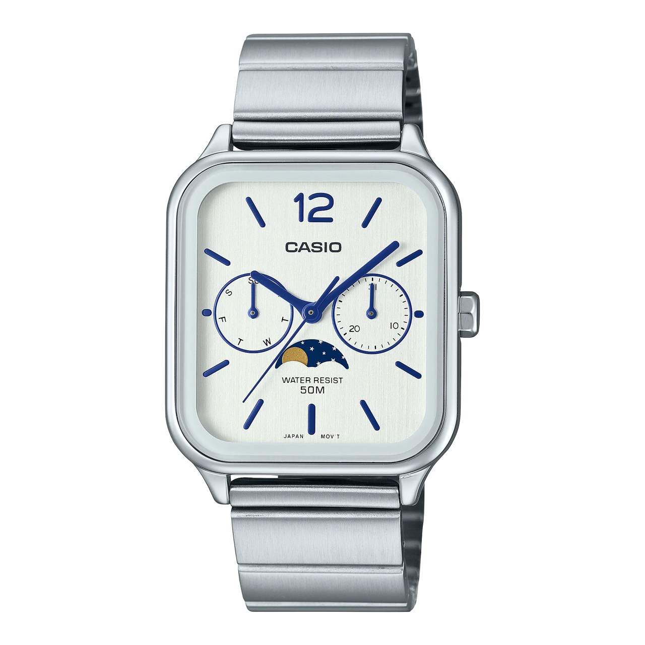 CASIO รุ่น MTP-M305D-7AVDF สายสแตนเลสสีเงิน สินค้าใหม่ ของเเท้ รับประกันศูนย์ CMG 1 ปี