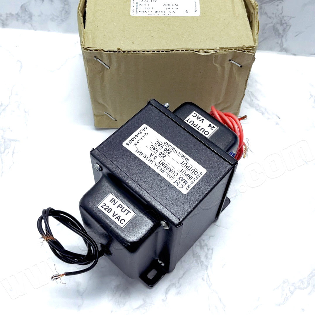 หม้อแปลงไฟฟ้า หม้อแปลงไฟ Electric Transformer Converter INPUT 220VAC OUTPUT 24VAC ขนาด 5A