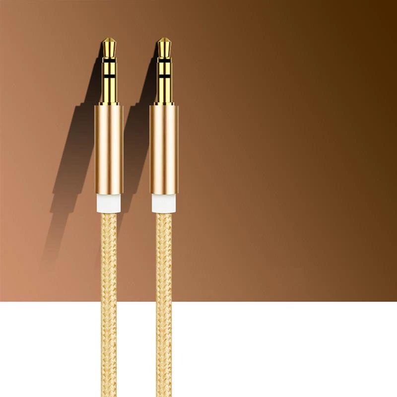 สาย Aux แบบเชือกถัก 3.5 mm เสียงสเตอริโอ ยาว 1 เมตร คุณภาพสูง เหนียวทน