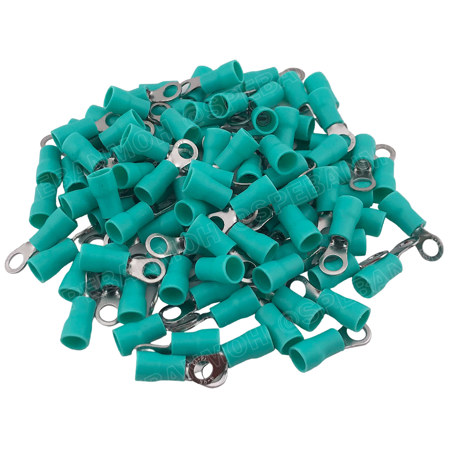 [ 100 ตัว/ถุง ] RV3.5-5 สีเขียว Green สำหรับสาย 2.5-4.0 sq.mm 14-12AWG หางปลากลม หางปลาหุ้มฉนวน เทอร์มินอล หางปลาย้ำสายไฟ หางปลา หางปลากลมหุ้ม หางปลาแฉก Terminal Crimping หางปลา กลมหุ้ม หางปลาต่อสาย ขั้วต่อสายไฟ หางปลาวง หางปลา RV Spade Terminal หางปลากลม