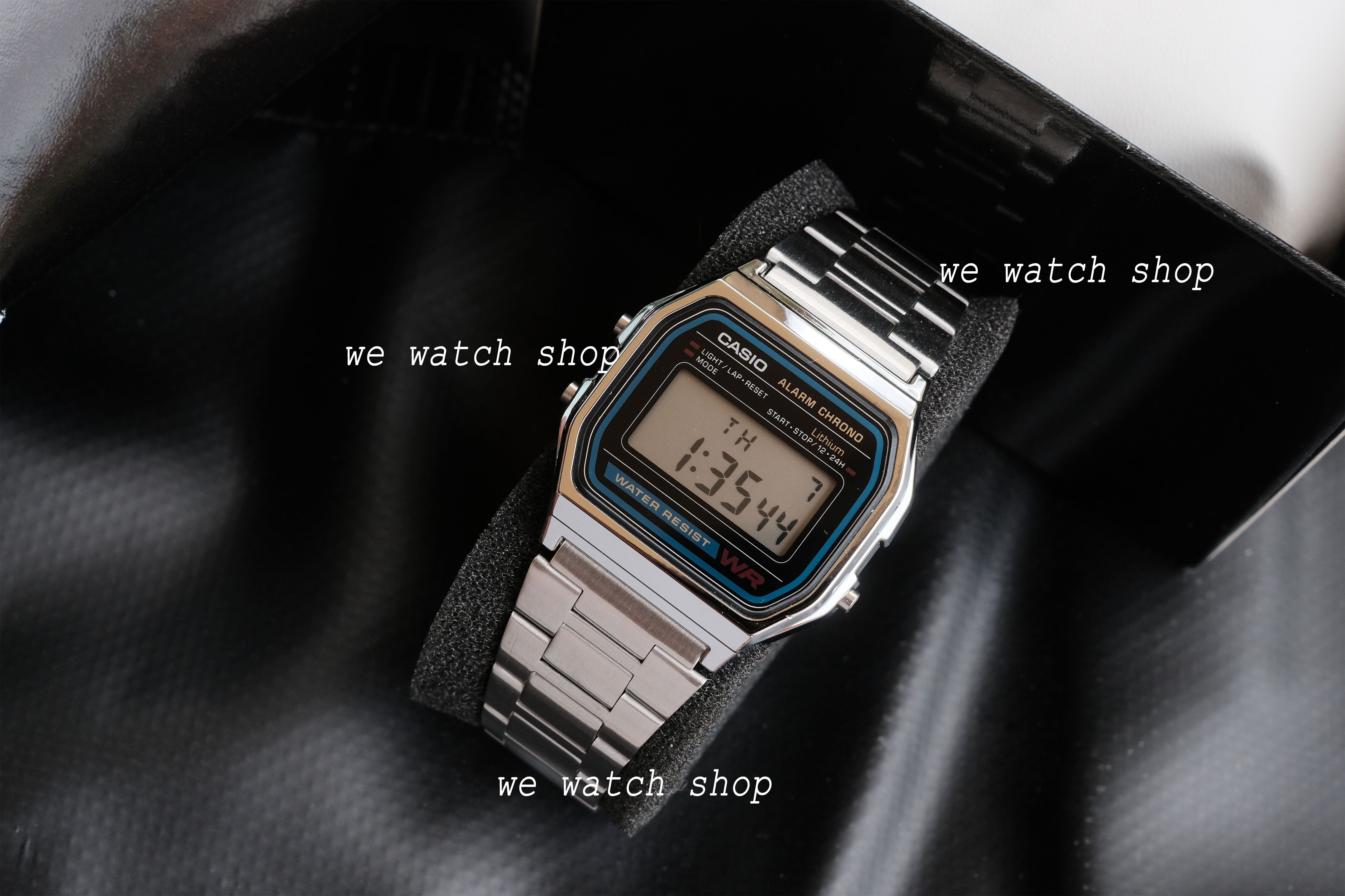 CASIO Classic รุ่น A158WA-1DF สีเงิน สายสแตนเลส สินค้าของเเท้ รับประกันศูนย์ CMG