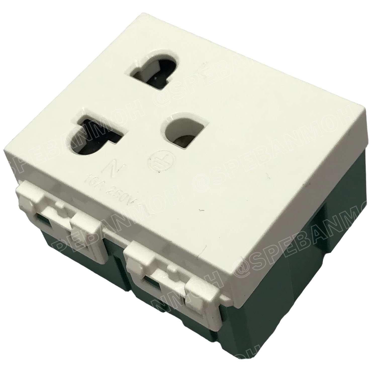 [ 1ชิ้น ] MLS-1612 เต้ารับกราวด์เดี่ยว 16A 220VAC ปลั๊กกราวด์เดี่ยว ไม่มีม่านนิรภัย BF เต้ารับเดี่ยว 3P 2P+G เต้ารับมีกราวด์ แบรนด์ บีเอฟ มาตรฐาน มอก เต้ารับปลั๊กขากลม ขาแบน เต้ารับไฟฟ้ากระแสสลับ AC Socket 2P+G 16แอมป์