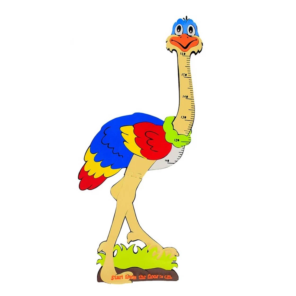 โฟมยาง แผ่นโฟม ASTA ที่วัดส่วนสูง ลายสัตว์ ยีราฟ / นกกระจอกเทศ ขนาด 180 ซม. สำหรับเด็ก พร้อมกาว 2 หน้า คละสี