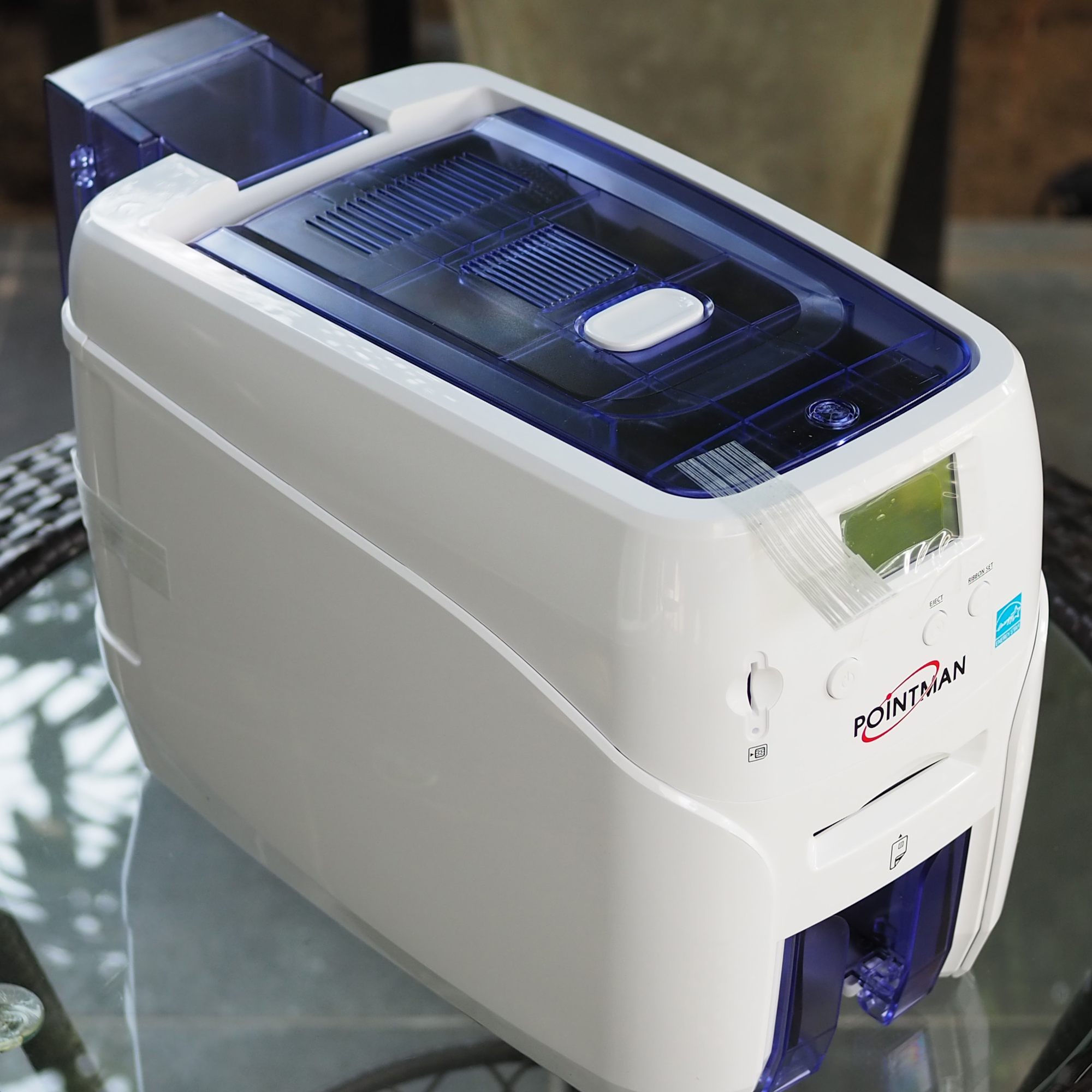 Pointman เครื่องพิมพ์บัตรพลาสติก เครื่องพิมพ์บัตรพนักงาน บัตรข้าราชการ บัตรประจำตัว บัตรนักเรียน Card printer Nuvia N20 Dual พิมพ์สองด้านอัตโนมัติ