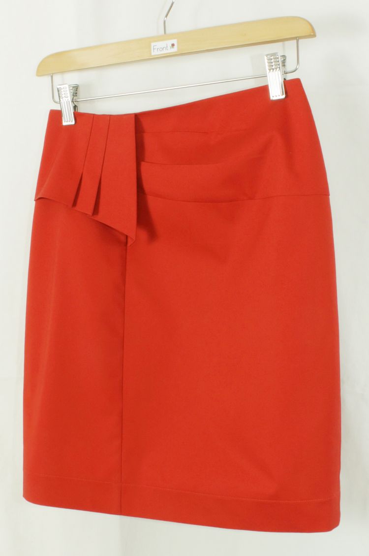 กระโปรงแฟชั่น&ทำงาน กระโปรงทรงสอบ ผ้าคอตต้อนญี่ปุ่นสีส้ม-อมแดง / SK-105