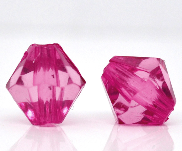 ลูกปัดอะครีลิคไบคอนเหลี่ยมเจีย ขนาด 8x8mm แพ็ค 100 เม็ด