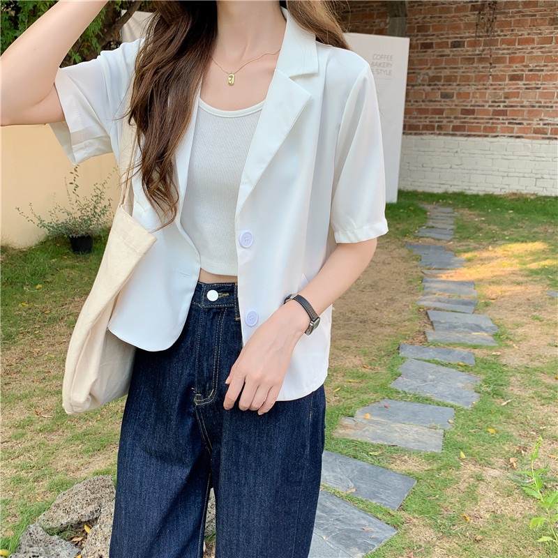 Summer mini blazer - เสื้อคลุมเบลเซอร์มินิ แขนสั้น