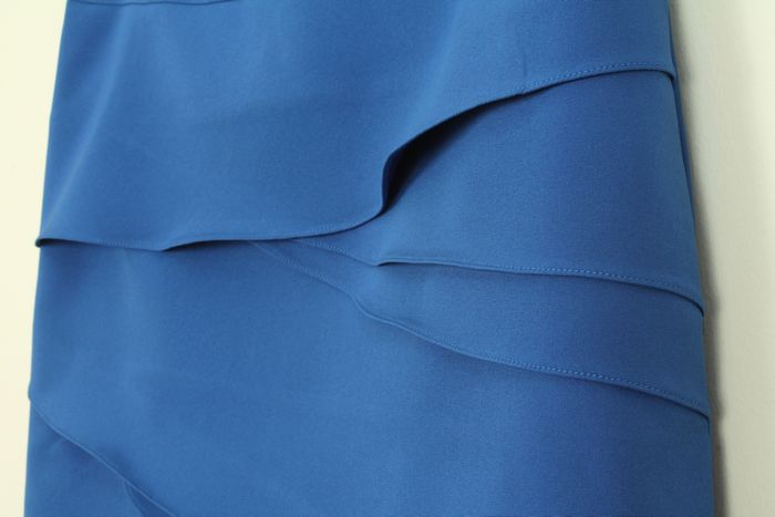 กระโปรงแฟชั่น&ทำงาน ทรงสอบ ผ้าไหมอิตาลีสีฟ้าน้ำทะเล / SK-255