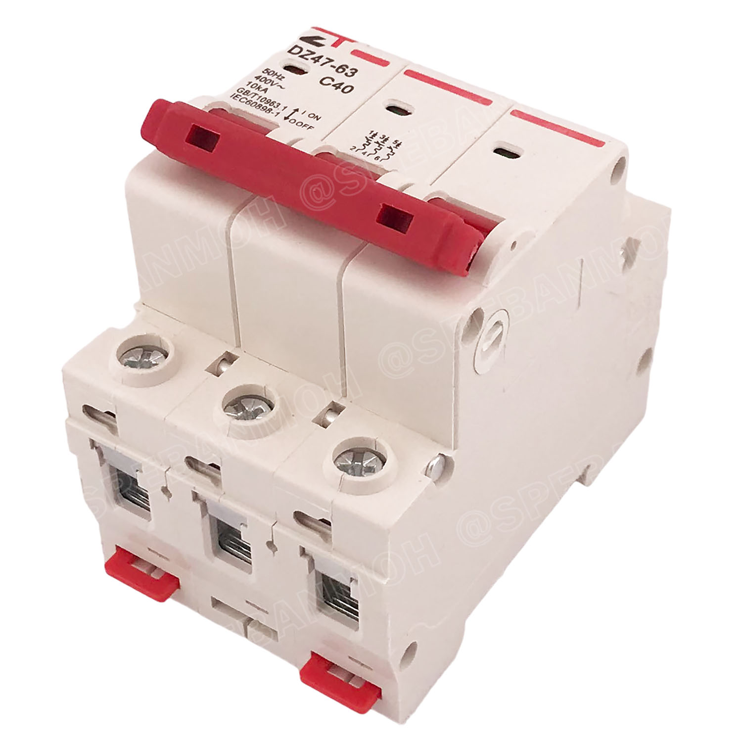 DZ47-63-3P 40A เบรกเกอร์เมน ยึดรางปีกนก 3P 40A AC Circuit Breaker เบรกเกอร์ตัดไฟเกิน 3โพล 40แอมป์ คัดเอาท์ ป้องกันกระแสเกิน Overload ป้องกันการลัดวงจร Short circuit เบรกเกอร์ตัดไฟ เบรกเกอร์ลูกย่อย Ac Circuit Breaker ไฟบ้าน 230V/400V AC มินิเซอกิตเบรก