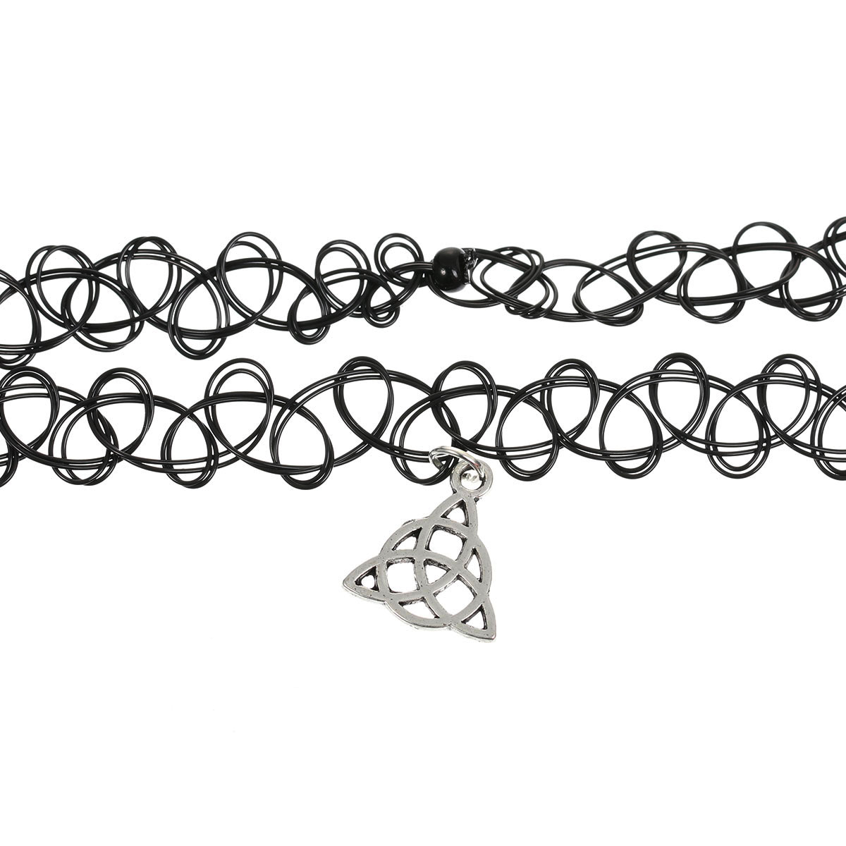 สร้อยคอ Tattoo Choker จี้เงินรูปเซลติก ใส่แล้วเหมือนมีรอยสักรอบคอ ยาว 30 cm 1 เส้น