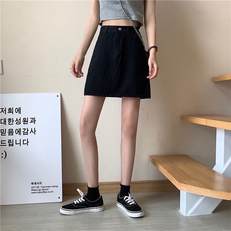 BASIC Denim mini skirt กระโปรงยีนส์สั้น