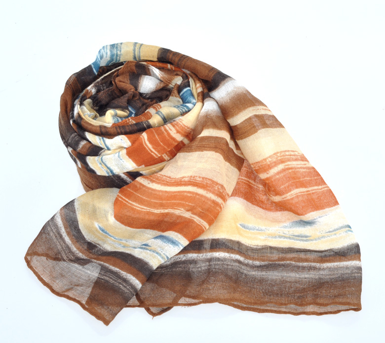 ผ้าพันคอ/คลุมไหล่ Polyester พิมพ์ลาย ขนาด 180cmx110cm(70-7/8"x43-1/4") 1 ชิ้น