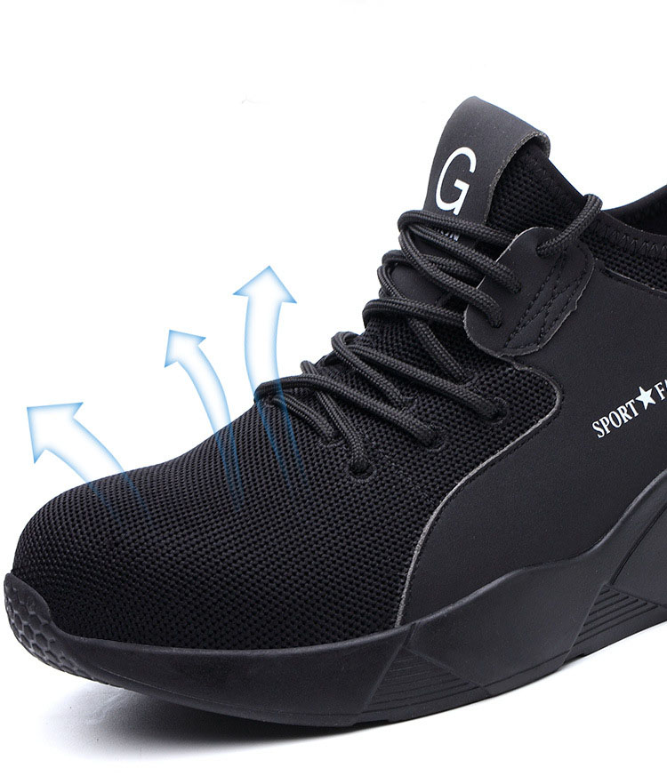 HOT SPORT NO.4 รองเท้าเซฟตี้ ผ้าใบผสมหนัง ดีไซส์สวย ทันสมัย หัวเหล็ก พื้นยางกันลื่น