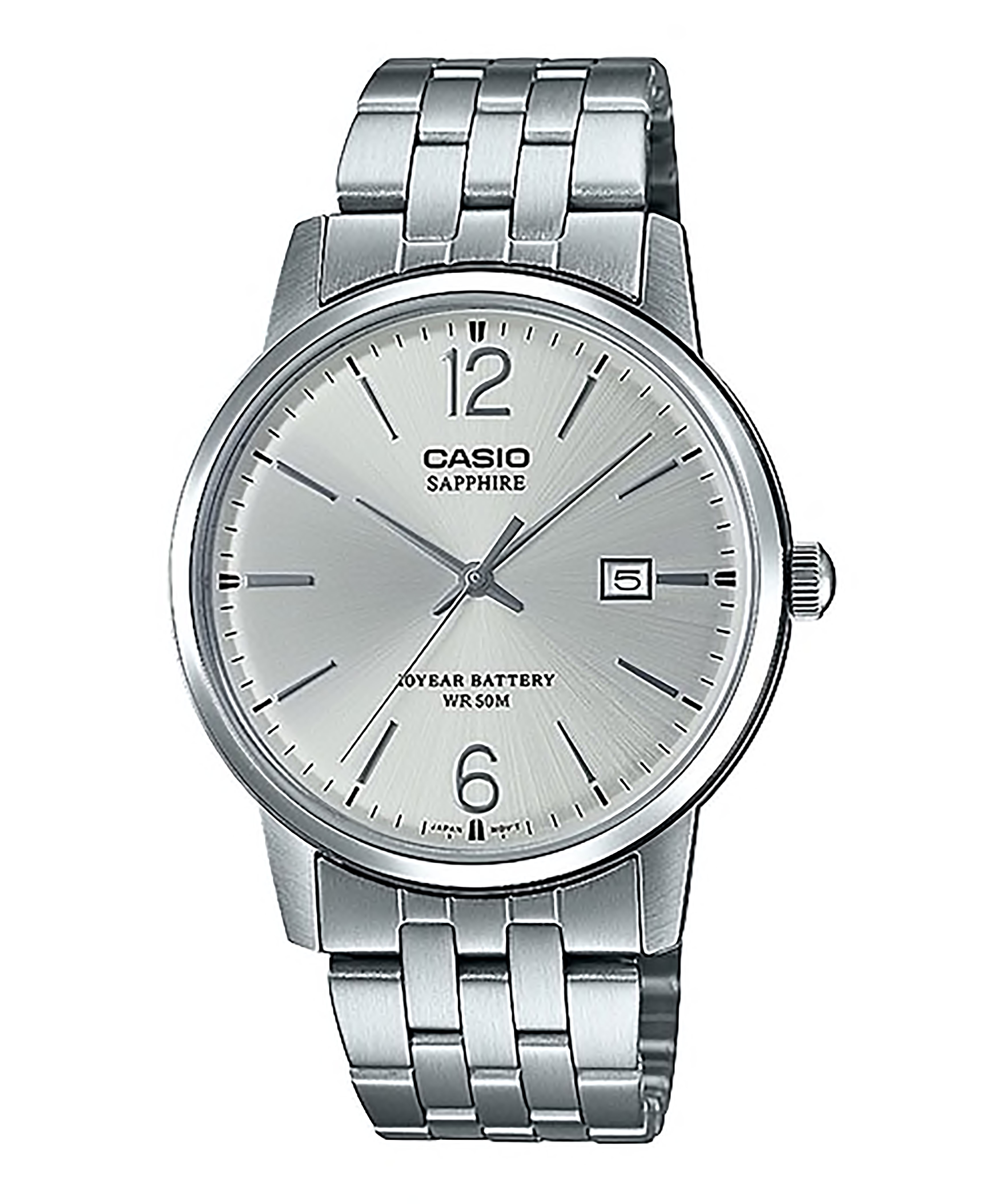 CASIO ของเเท้ CMG เครื่องศูนย์ รุ่น MTS-110D-7AVDF สีขาว กระจกแซฟไฟร์ sapphire สินค้าใหม่ ของเเท้ รับประกันศูนย์ CMG 1 ปี