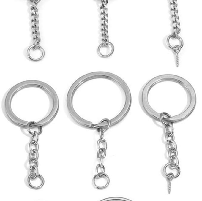 ห่วงพวงกุญแจ พร้อมโซ่ สแตนเลส 304