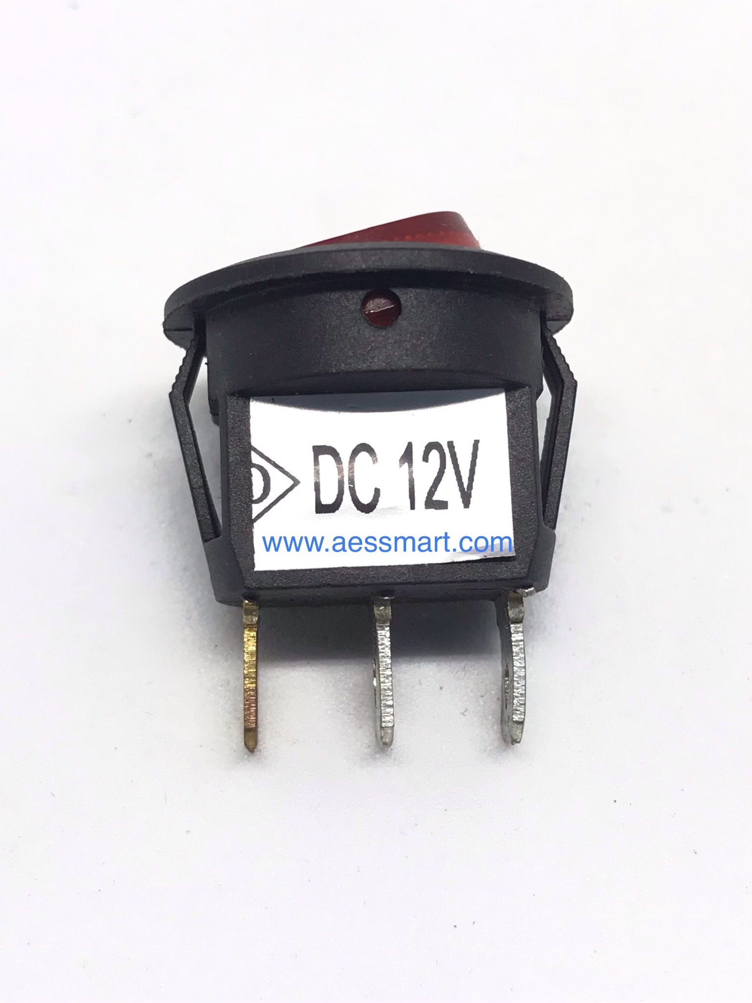 สวิตซ์ Powerกลม มีไฟ 12V, 3P