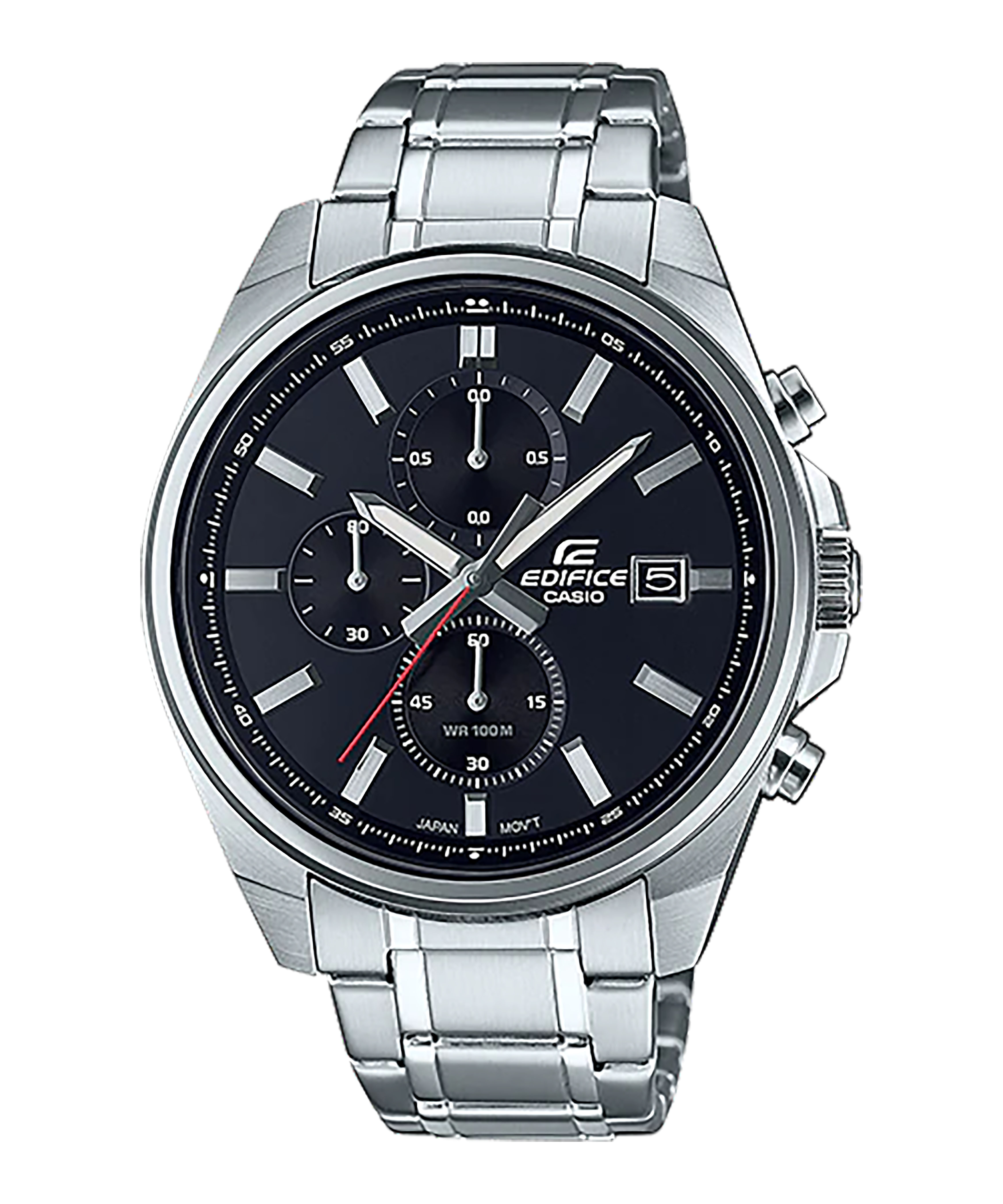CASIO EDIFICE รุ่น EFV-610D-1AVUDF สีเงิน หน้าปัดดำ สินค้าใหม่ ของเเท้ ประกันศูนย์ CMG