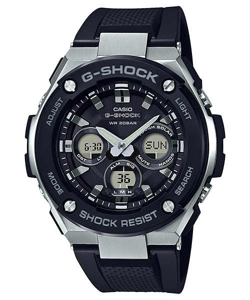 CASIO G-SHOCK รุ่น GST-S300-1ADR สีเงิน สายดำ สินค้าของเเท้ รับประกันศูนย์ CMG