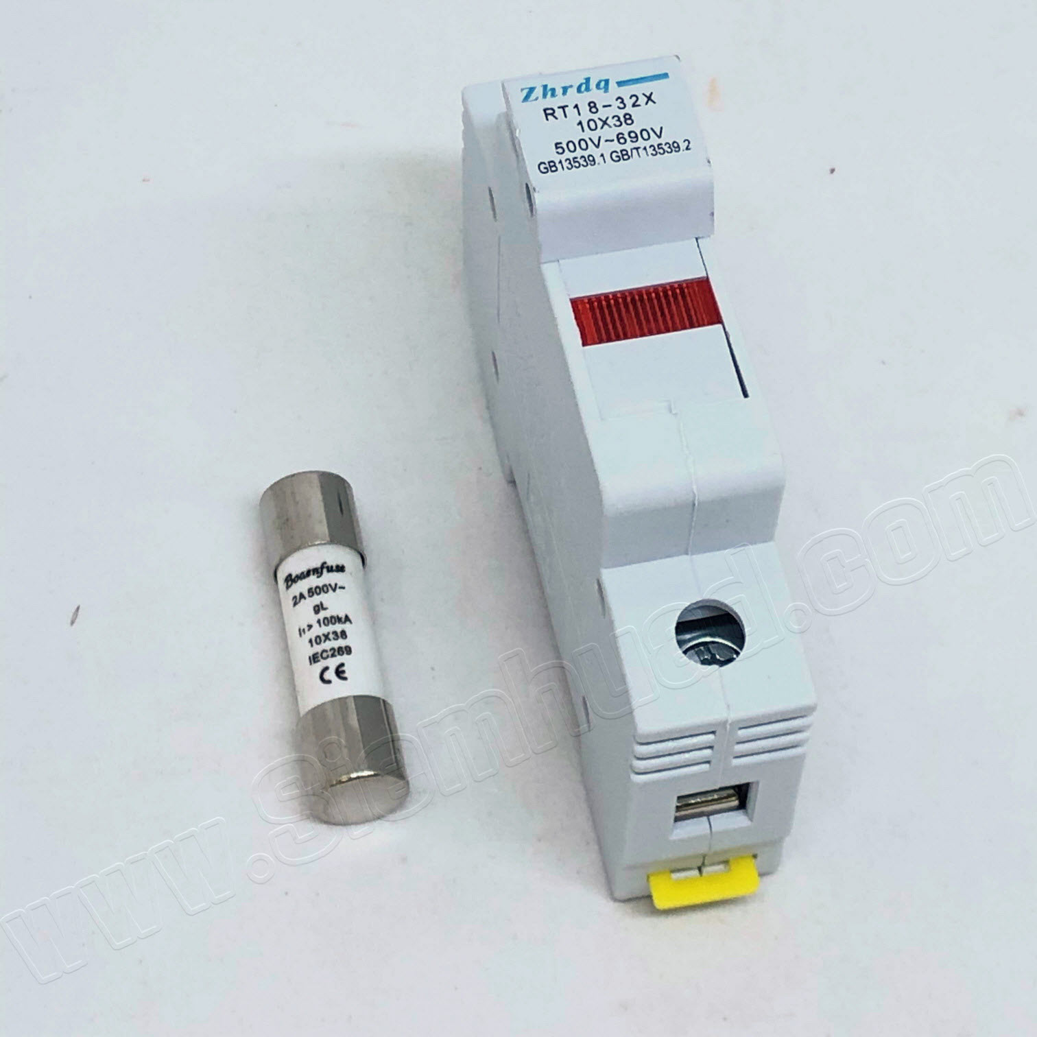 ฐานฟิวส์ล๊อคราง Din Rail Fuse Holder (ZHENGRONG) RT18-32X
