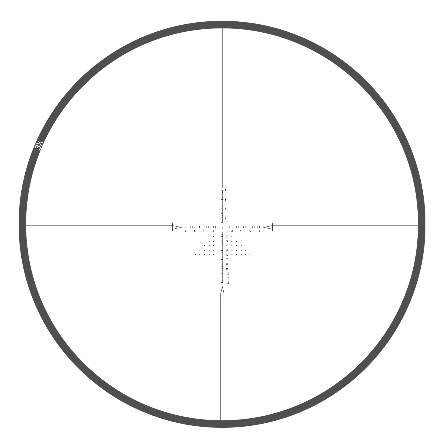 กล้องติดปืน กันน้ำ กันกระแทก T-EAGLE MR 3 12X42 FFP เส้นเล็งขยายตามซูม