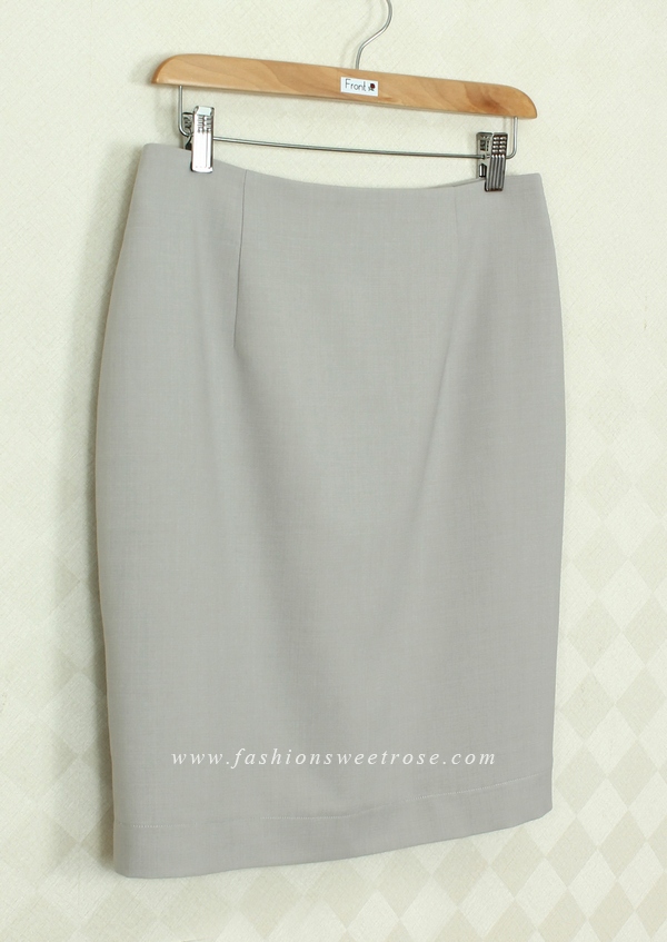 SK-392 กระโปรงแฟชั่น&ทำงาน ทรงดินสอ ผ้า Rose Skinny สีเทา สไตน์เรียบหรู