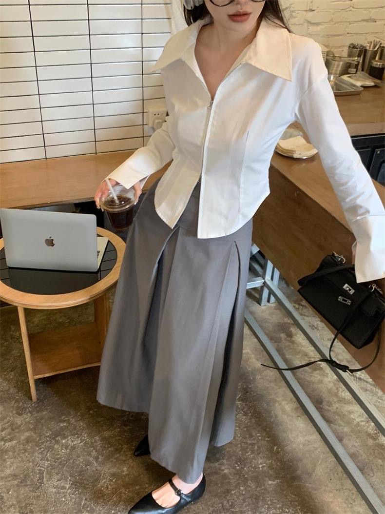 YY Zipper shirt เสื้อเชิ้ตแต่งซิป