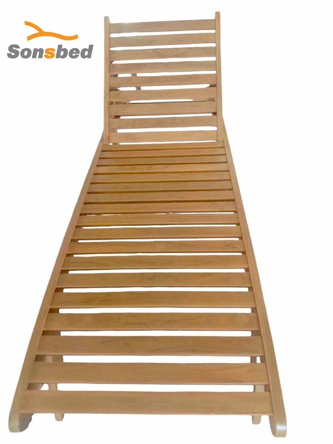 เตียงอาบแดดไม้สัก รุ่น SUNBED NATURAL พร้อมถาด