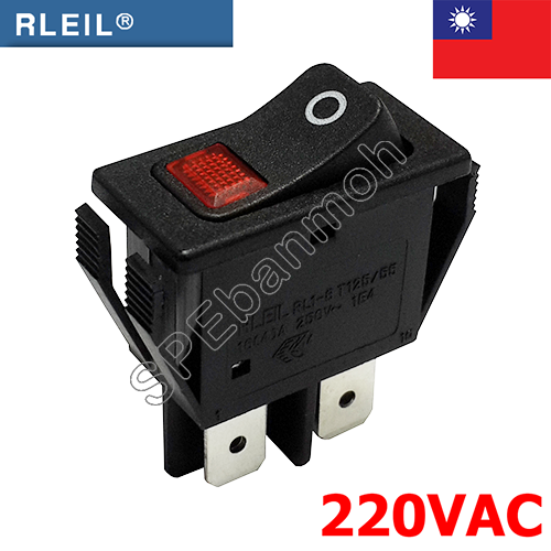 [ 1 ชิ้น ] RL1-8 220V แดง Red RLEIL Switch RL1-8 สวิทช์กระดก RL Rocker Switch RL1-8 สวิทช์ กระดก Switch ON-OFF 16A 250VAC RL1 Switch สวิทกระดก สวิตช์กระดก On Off สวิทช์ 4ขา on off สวิตช์กระดก ปิด เปิด on off Taiwan 4Pin On-Off