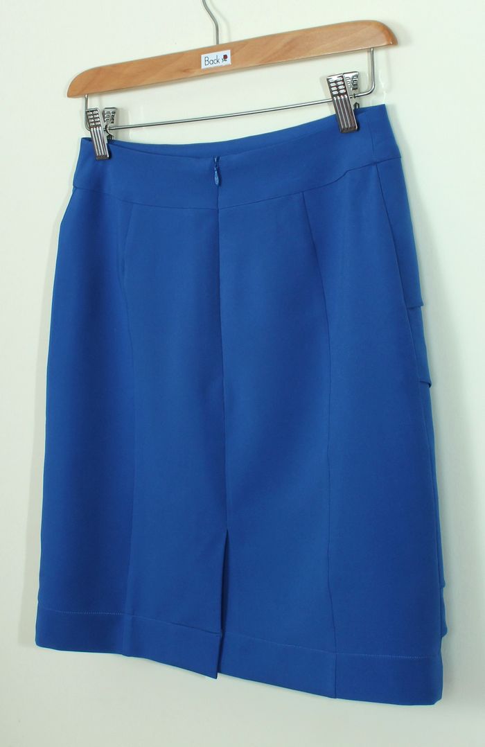 กระโปรงแฟชั่น&ทำงาน ทรงสอบ ผ้าไหมอิตาลีสีฟ้าน้ำทะเล / SK-255