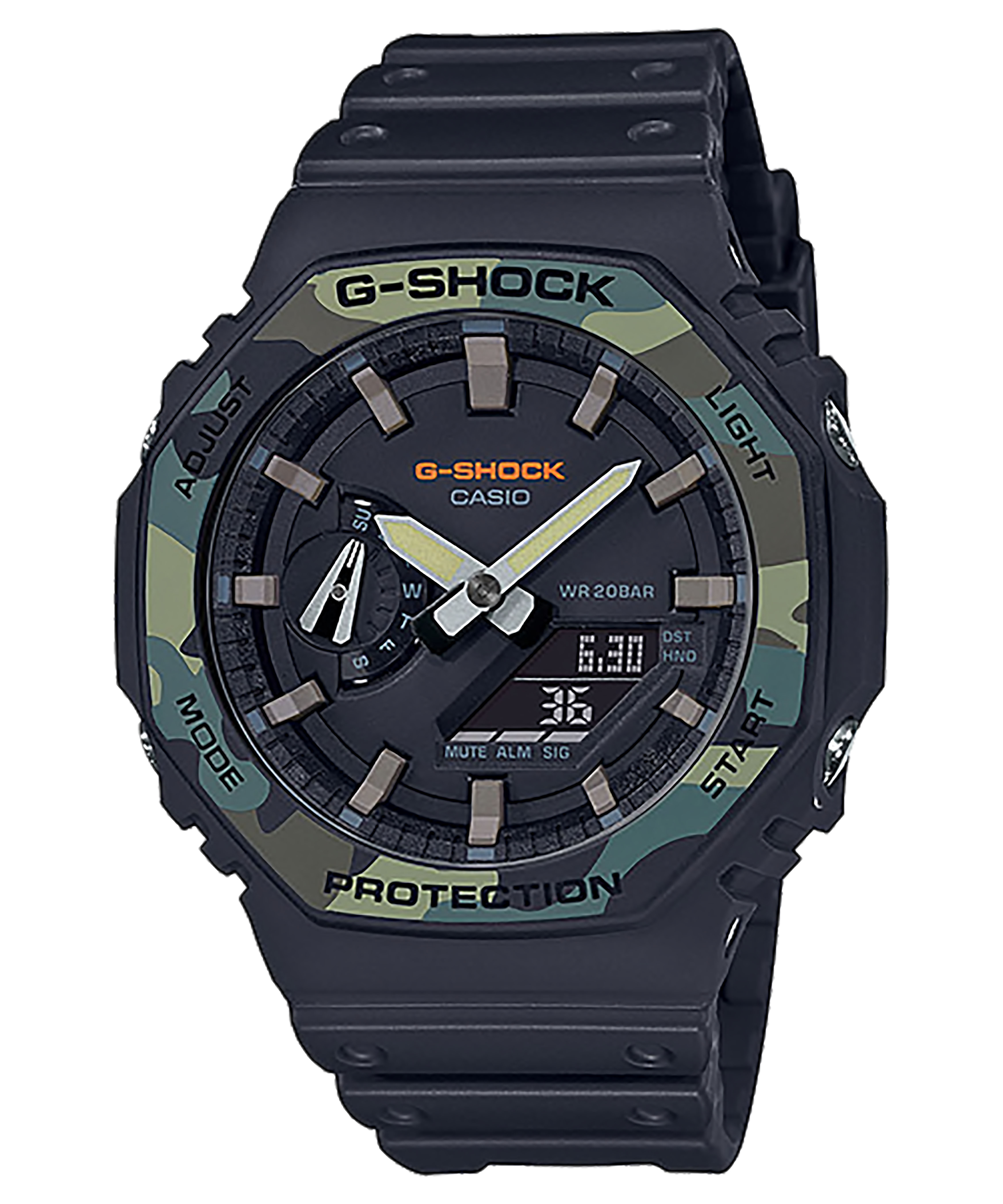 CASIO G-SHOCK รุ่น GA-2100SU-1ADR สีดำ หน้าปัดลายพราง สินค้าใหม่ ของแท้ รับประกันศูนย์ CMG
