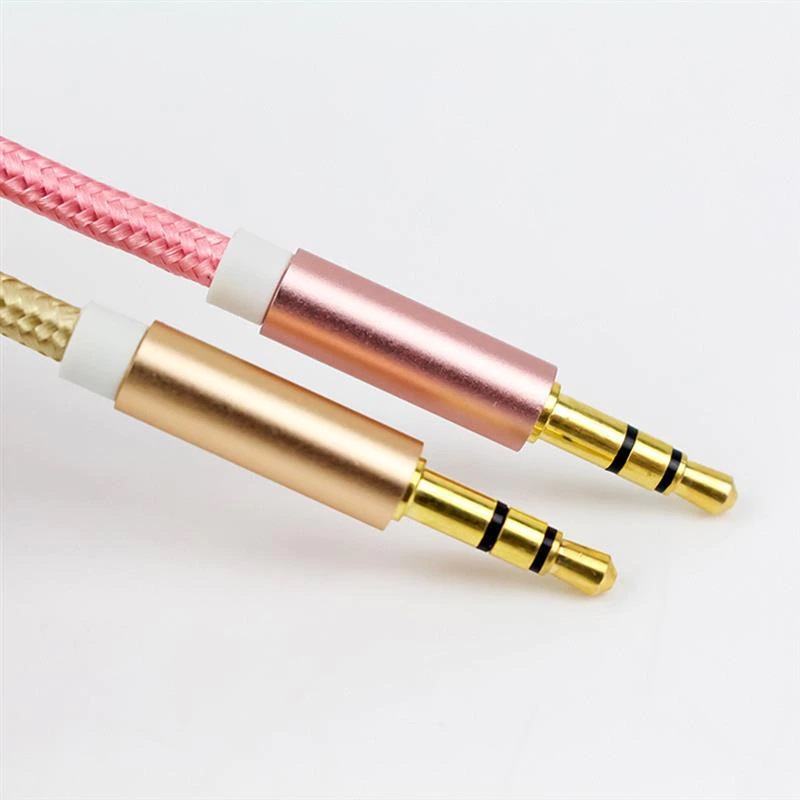 สาย Aux แบบเชือกถัก 3.5 mm เสียงสเตอริโอ ยาว 1 เมตร คุณภาพสูง เหนียวทน