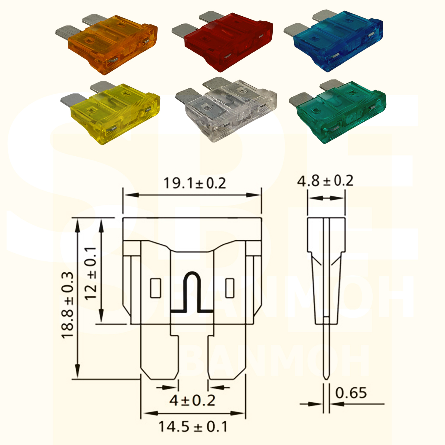 [ 100 ชิ้น ] FML-T ฟิวส์เสียบตัวกลาง Medium Fuse ฟิวส์รถยนต์ ลูกฟิวส์ ฟิวส์ใบมีดมาตรฐาน ATO/ATC standard blade fuses Car Fuse ฟิวส์รถยนต์ ขนาดกลาง ฟิวส์มอไซ ฟิวส์เครื่องจักร ฟิวส์เสียบ Automotive fuse AUTO FUSE อุปกรณ์ป้องกันกระแสเกิน