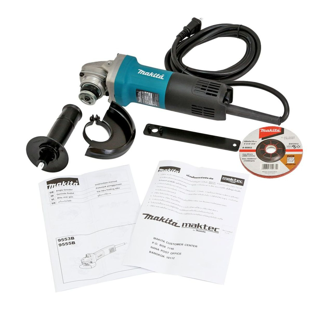 MAKITA 9553BX เครื่องเจียไฟฟ้า ขนาด 4 นิ้ว 710 วัตต์ สวิตช์ท้ายเครื่อง