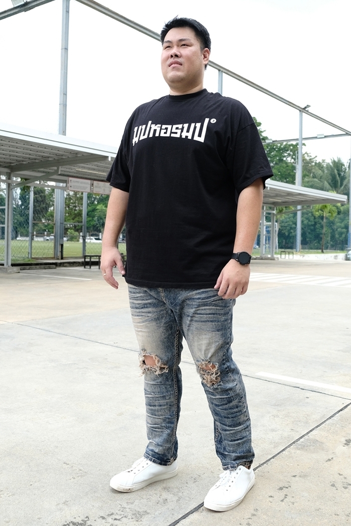 กางเกงยีนส์ ไซส์ใหญ่ ทรงกระบอกเล็ก ผ้ายืด สียีนส์ฟอก กางเกงคนอ้วน ผู้ชายอ้วน 40-50" #JL009