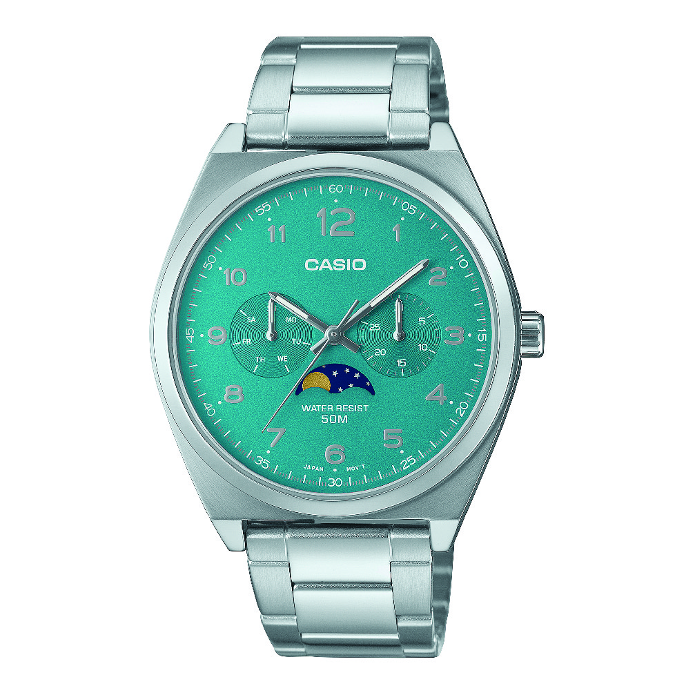 CASIO รุ่น MTP-M300D-3AVDF สายสแตนเลสสีเงิน สินค้าใหม่ ของเเท้ รับประกันศูนย์ CMG 1 ปี