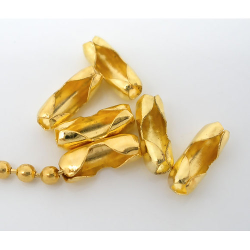 ข้อต่อ/ตัวล็อค โซ่ไข่ปลา วัสดุอัลลอยด์ ขนาด 9x3 มม. (สำหรับเม็ดโซ่ไข่ปลาขนาด 2-2.5 มม.) จำนวน 100 ชิ้น