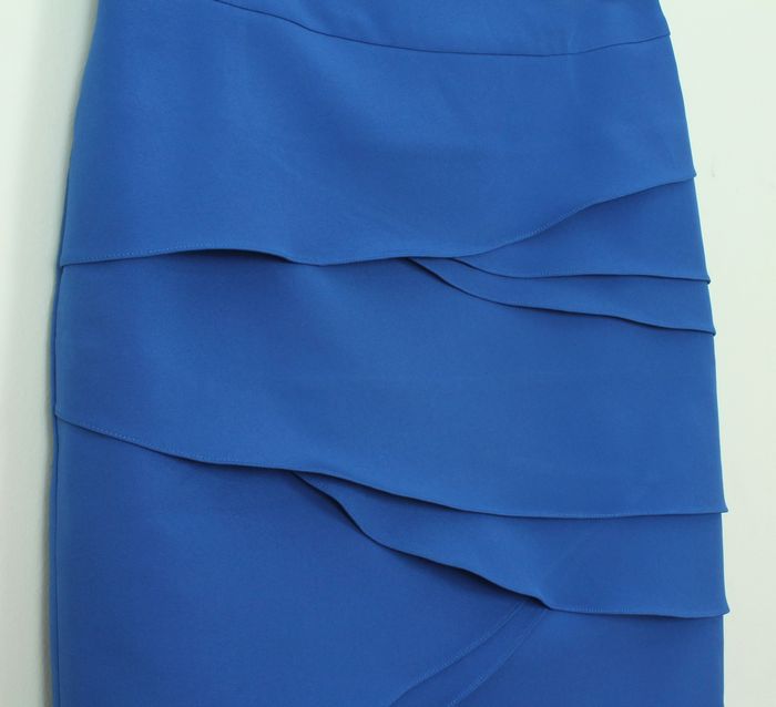 กระโปรงแฟชั่น&ทำงาน ทรงสอบ ผ้าไหมอิตาลีสีฟ้าน้ำทะเล / SK-255