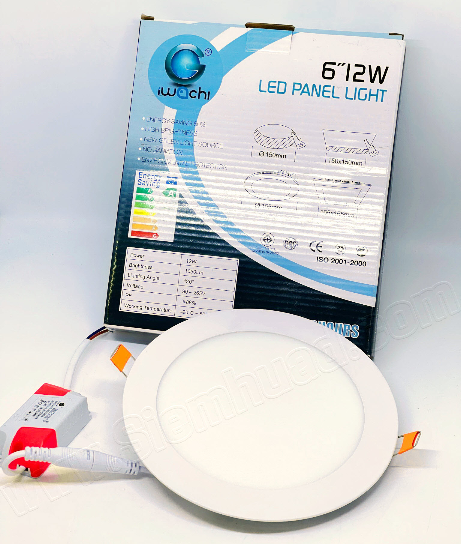 โคมไฟฝังฝ้า LED PANEL LIGHT ทรงกลม แสงขาวและวอร์มไวท์ (IWACHI) IWC PANEL 3.5" 6W R, IWC PANEL 4" 9W R, IWC PANEL 6" 12W R, IWC PANEL 8" 18W R, IWC PANEL 12" 24W R