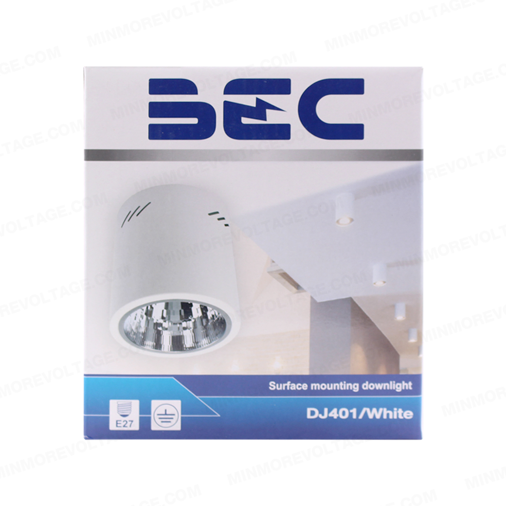 โคมไฟดาวน์ไลท์ติดลอยแบบกลม ขนาด 4 นิ้ว ขั้วE27 รุ่น DJ-401 ยี่ห้อ BEC (มีสองสี ขาว-ดำ)