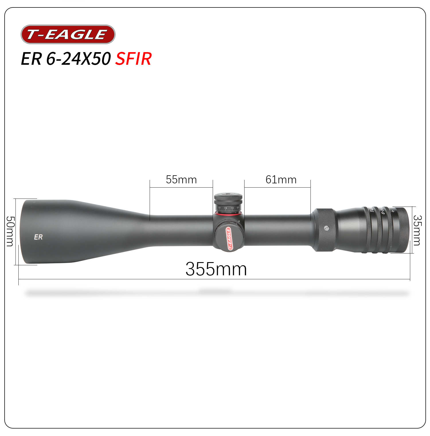 กล้องติดปืน กันน้ำ กันกระแทก T-EAGLE ER 6-24X50 SFIR SCOPE