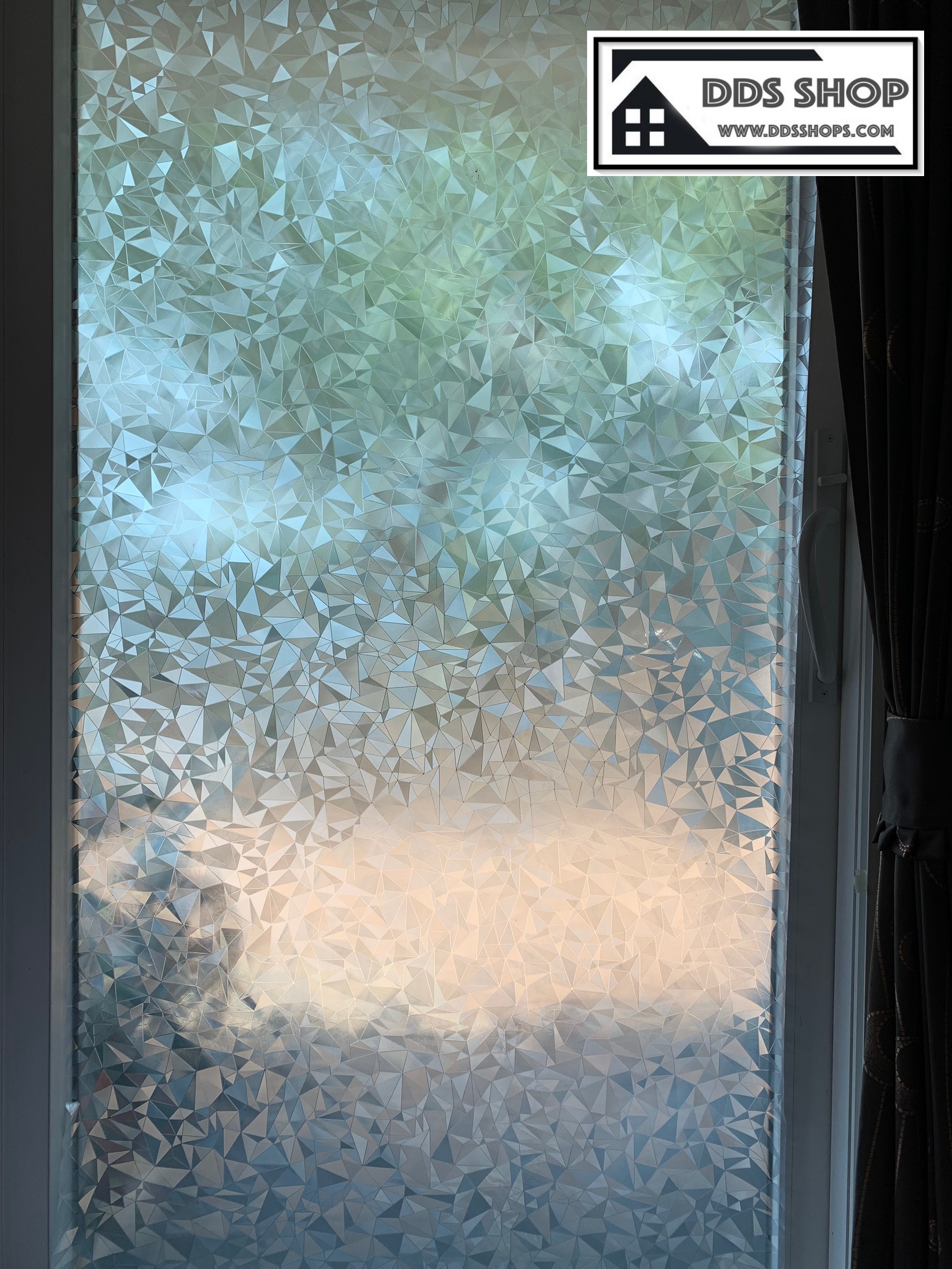 PVC สูญญากาศติดกระจก "Crystal Shape" หน้ากว้าง 90 cm x 100cm