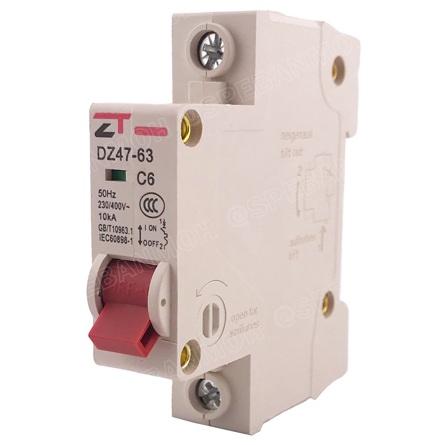 DZ47-63-1P 6A เบรกเกอร์ ลูกย่อย ยึดรางปีกนก 1P 6A AC Circuit Breaker เบรกเกอร์ตัดไฟเกิน 1โพล 6แอมป์ คัดเอาท์ ป้องกันกระแสเกิน Overload ป้องกันการลัดวงจร Short circuit เบรกเกอร์ตัดไฟ เบรกเกอร์ลูกย่อย Ac Circuit Breaker ไฟบ้าน 230V/400V AC มินิเซอกิตเบรกเกอ