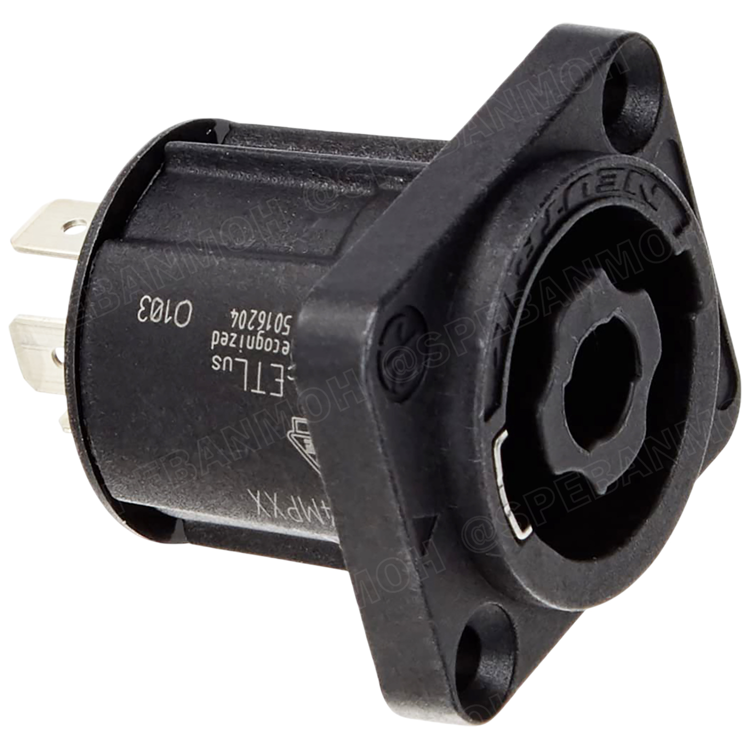 [ 1 ชิ้น ] NL4MPXX NEUTRIK Speakon Female Socket 4P สเปคคอนตัวเมีย เหลี่ยม ติดแท่น แจ็คลำโพง แจ็คติดตู้ลำโพง นิวทริค 4โพล 4ขั้ส Plug Jack สปีกคอนตัวเมีย NL4MP สีดำ Black Audio Connector For Speaker