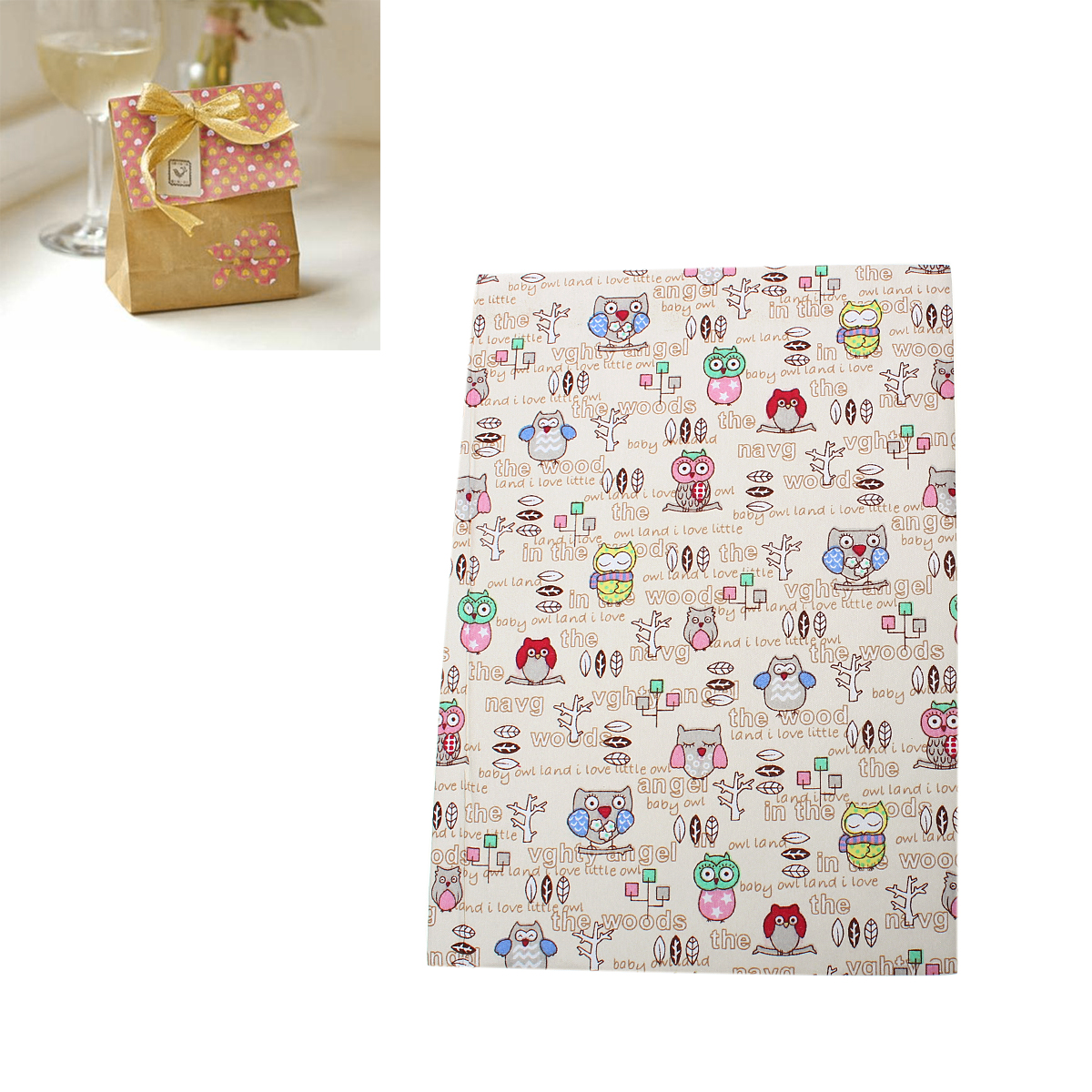 Sticker ผ้า ผ้ามีกาวลอกติดด้านหลัง ลายนกฮูก ขนาด 29.7cm(11 6/8 นิ้ว) x 21.0cm(8 2/8 นิ้ว) ประมาณ A 4 1 ชิ้น