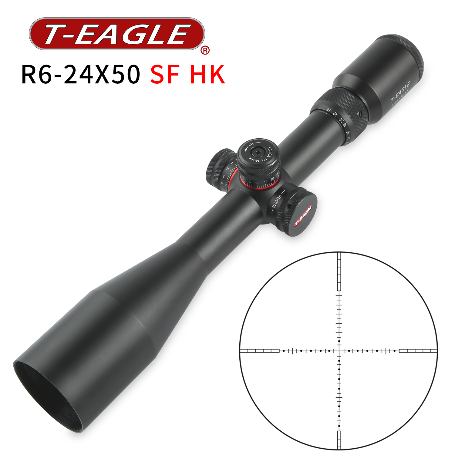 กล้องติดปืน กันน้ำ กันกระแทก T-EAGLE R 6-24X50 SFIR SCOPE